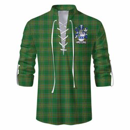 Weir Irish Clan Tartan Ghillie Kilt Shirt with Coat of Arms