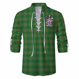 Riggs Irish Clan Tartan Ghillie Kilt Shirt with Coat of Arms