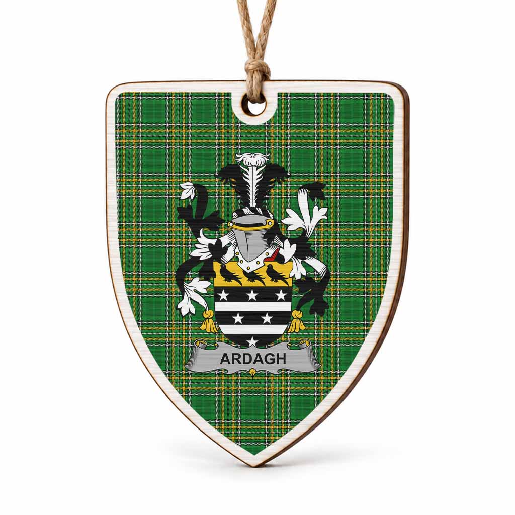 Ardagh Coat of Arms Shield Wood Ornament , Irish Heritage Hanging Plaque for Christmas Tree