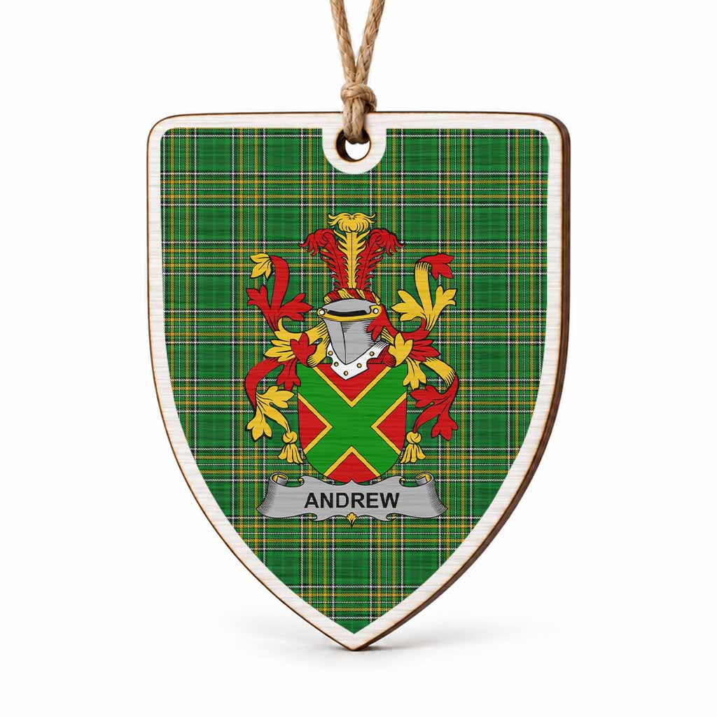 Andrew Coat of Arms Shield Wood Ornament , Irish Heritage Hanging Plaque for Christmas Tree