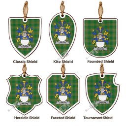 Canton Coat of Arms Shield Wood Ornament , Irish Heritage Hanging Plaque for Christmas Tree