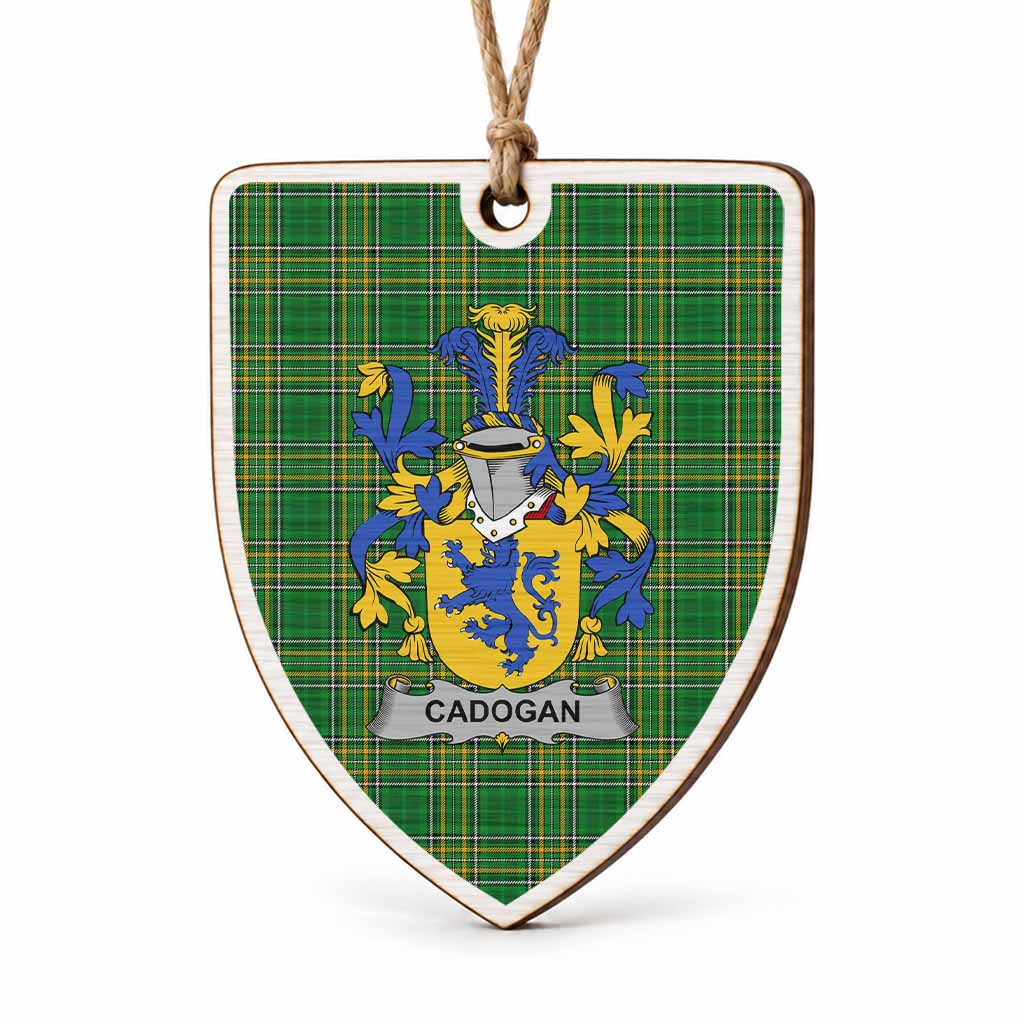 Cadogan Coat of Arms Shield Wood Ornament , Irish Heritage Hanging Plaque for Christmas Tree