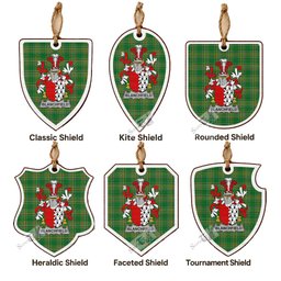 Blanchfield Coat of Arms Shield Wood Ornament , Irish Heritage Hanging Plaque for Christmas Tree