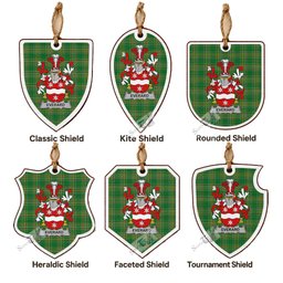 Everard Coat of Arms Shield Wood Ornament , Irish Heritage Hanging Plaque for Christmas Tree