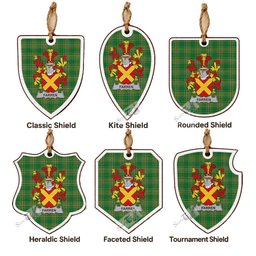 Farren Coat of Arms Shield Wood Ornament , Irish Heritage Hanging Plaque for Christmas Tree