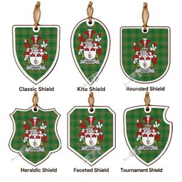 Deasy Coat of Arms Shield Wood Ornament , Irish Heritage Hanging Plaque for Christmas Tree
