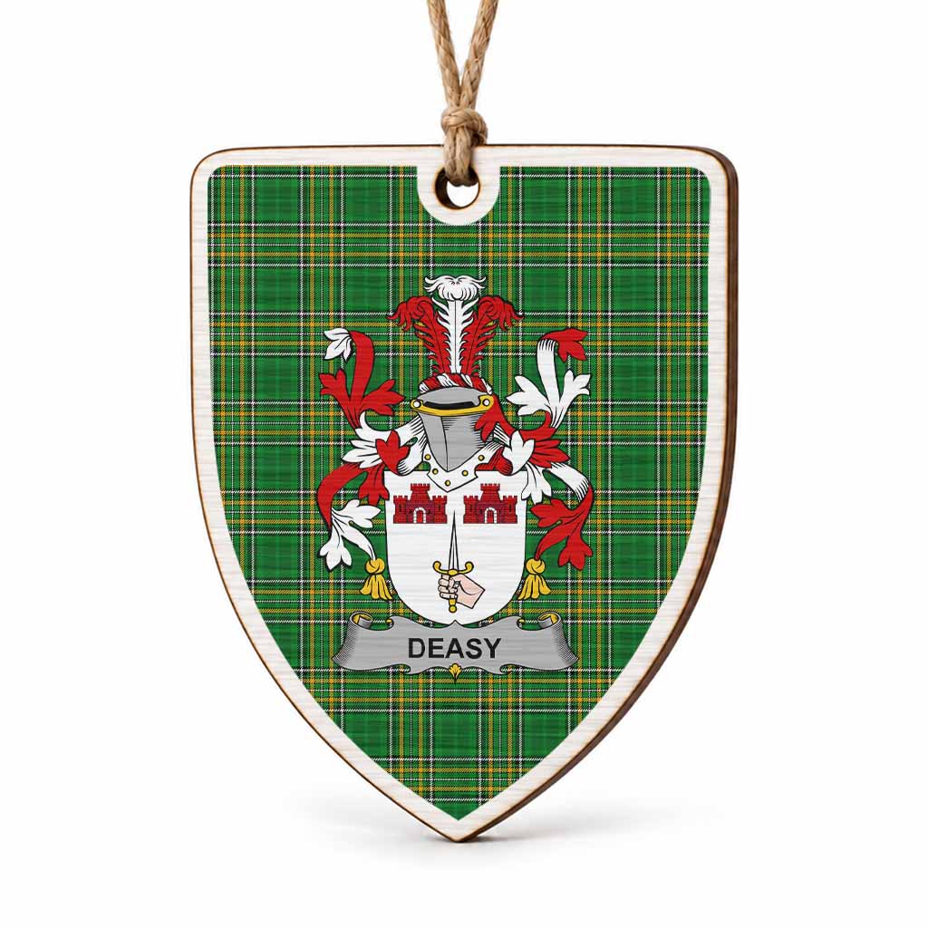 Deasy Coat of Arms Shield Wood Ornament , Irish Heritage Hanging Plaque for Christmas Tree