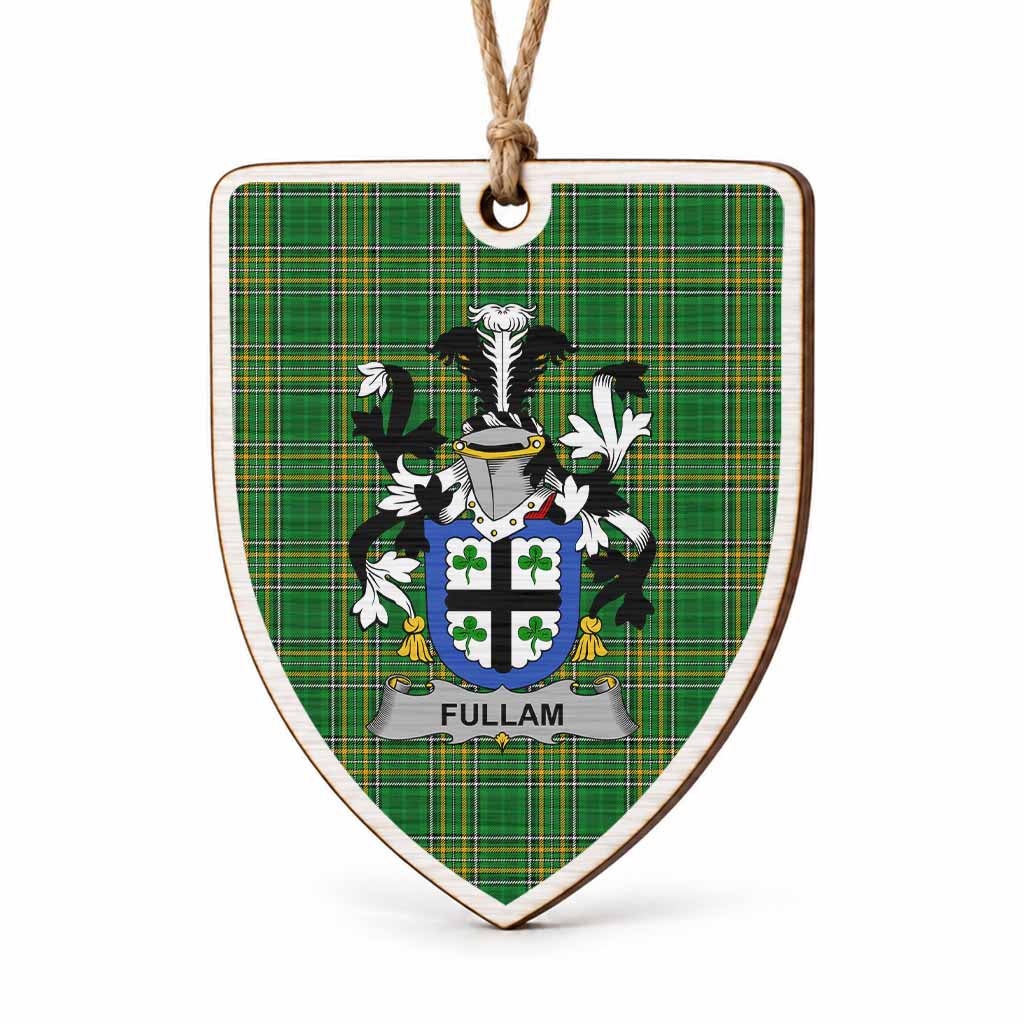 Fullam Coat of Arms Shield Wood Ornament , Irish Heritage Hanging Plaque for Christmas Tree