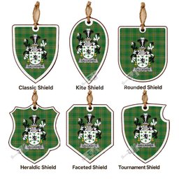 Gallagher Coat of Arms Shield Wood Ornament , Irish Heritage Hanging Plaque for Christmas Tree