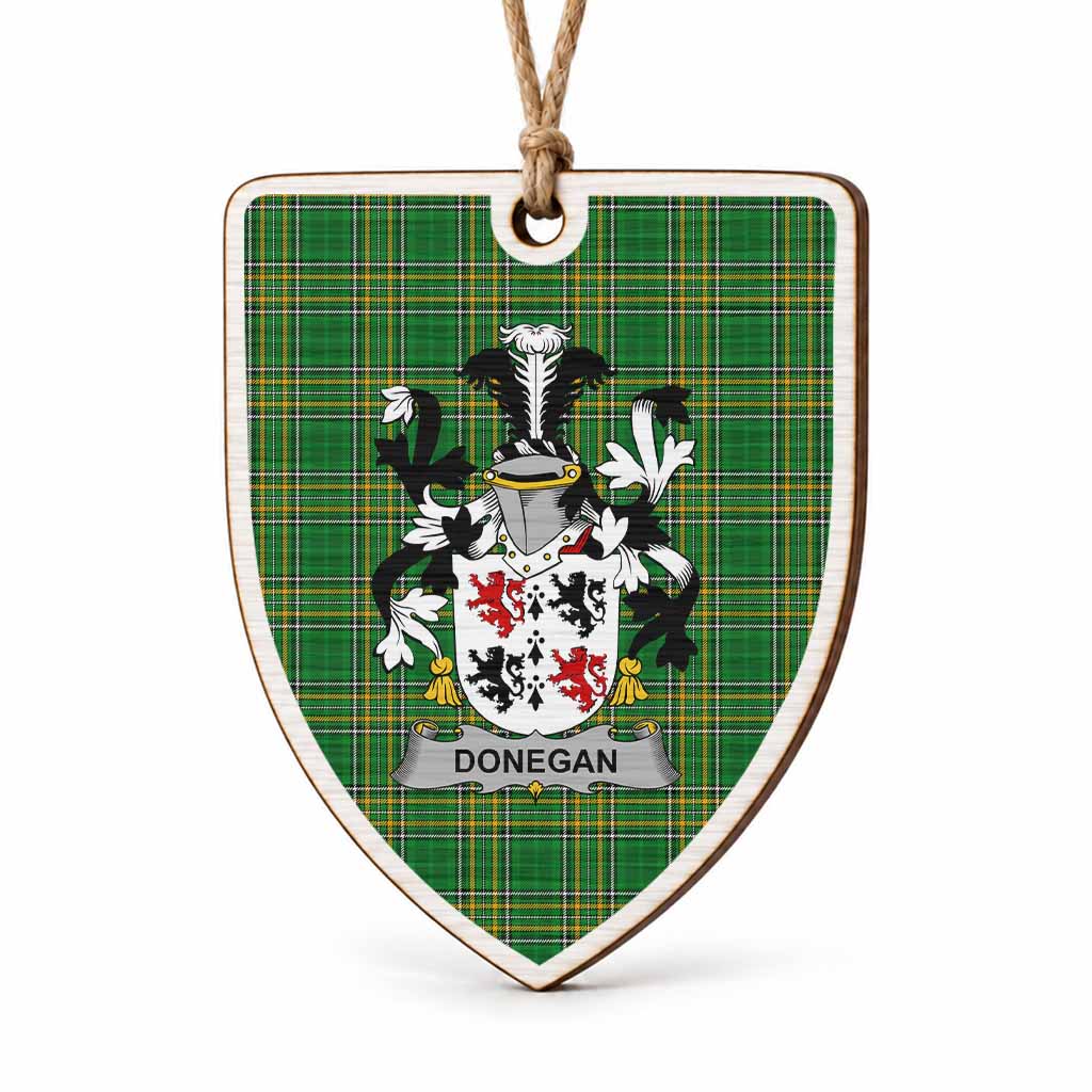 Donegan Coat of Arms Shield Wood Ornament , Irish Heritage Hanging Plaque for Christmas Tree