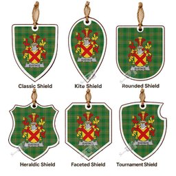 Eustace Coat of Arms Shield Wood Ornament , Irish Heritage Hanging Plaque for Christmas Tree