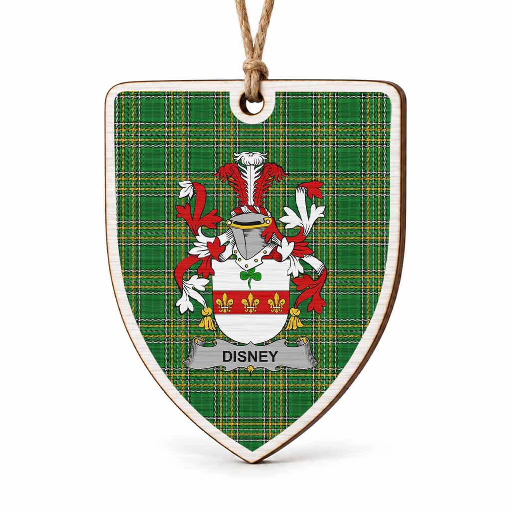 Disney Coat of Arms Shield Wood Ornament , Irish Heritage Hanging Plaque for Christmas Tree