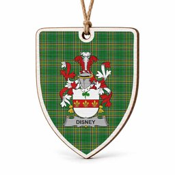 Disney Coat of Arms Shield Wood Ornament , Irish Heritage Hanging Plaque for Christmas Tree
