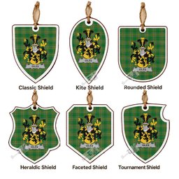 Giles Coat of Arms Shield Wood Ornament , Irish Heritage Hanging Plaque for Christmas Tree