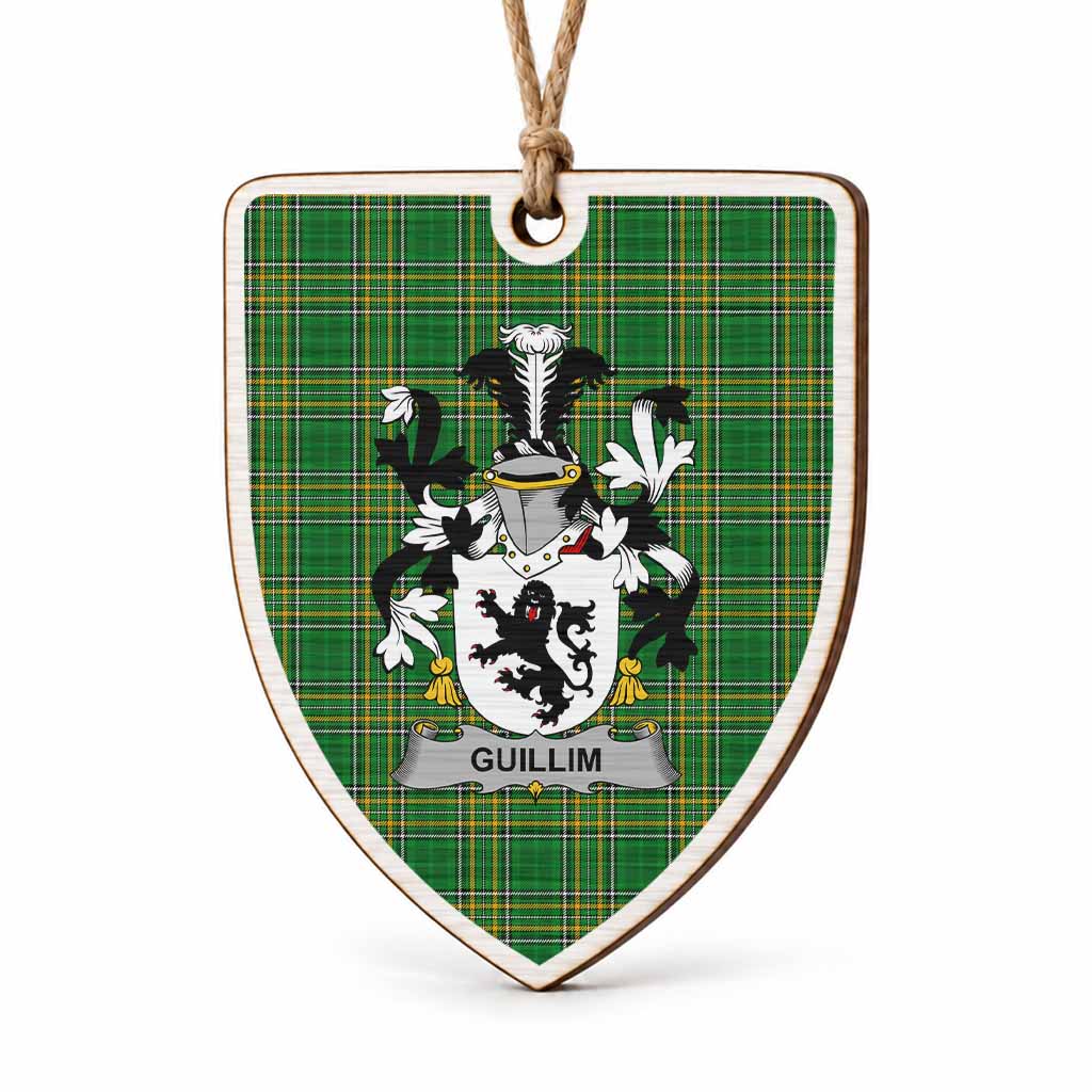Guillim Coat of Arms Shield Wood Ornament , Irish Heritage Hanging Plaque for Christmas Tree