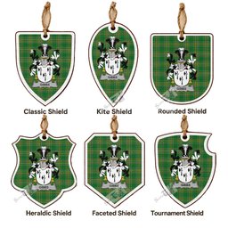 Gibbs Coat of Arms Shield Wood Ornament , Irish Heritage Hanging Plaque for Christmas Tree