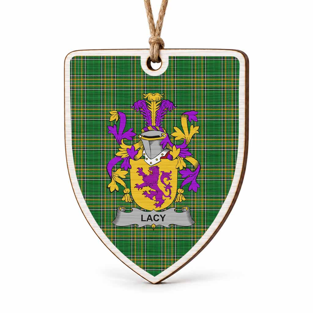 Lacy Coat of Arms Shield Wood Ornament , Irish Heritage Hanging Plaque for Christmas Tree
