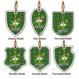 McGuiness Coat of Arms Shield Wood Ornament , Irish Heritage Hanging Plaque for Christmas Tree