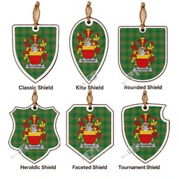 McCarron Coat of Arms Shield Wood Ornament , Irish Heritage Hanging Plaque for Christmas Tree