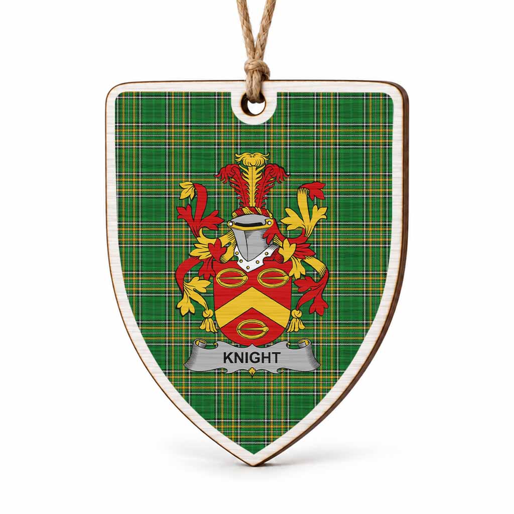 Knight Coat of Arms Shield Wood Ornament , Irish Heritage Hanging Plaque for Christmas Tree