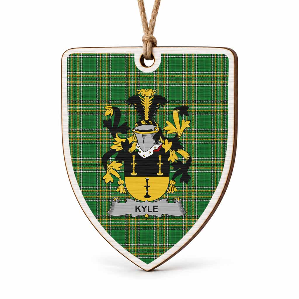 Kyle Coat of Arms Shield Wood Ornament , Irish Heritage Hanging Plaque for Christmas Tree