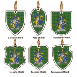 Kenney Coat of Arms Shield Wood Ornament , Irish Heritage Hanging Plaque for Christmas Tree