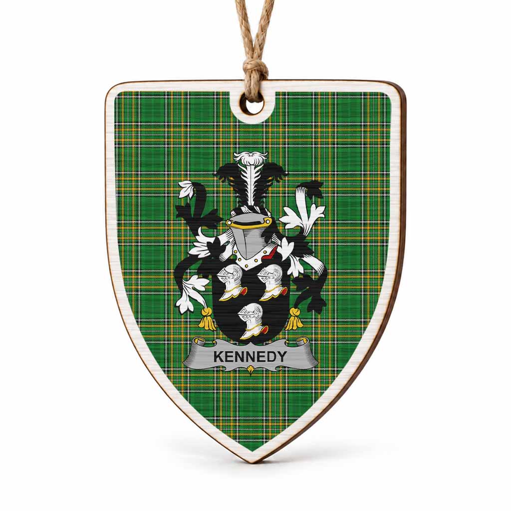 Kennedy Coat of Arms Shield Wood Ornament , Irish Heritage Hanging Plaque for Christmas Tree