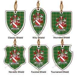 Howard Coat of Arms Shield Wood Ornament , Irish Heritage Hanging Plaque for Christmas Tree