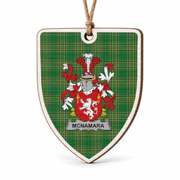 McNamara Coat of Arms Shield Wood Ornament , Irish Heritage Hanging Plaque for Christmas Tree