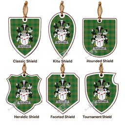 McAlindon Coat of Arms Shield Wood Ornament , Irish Heritage Hanging Plaque for Christmas Tree