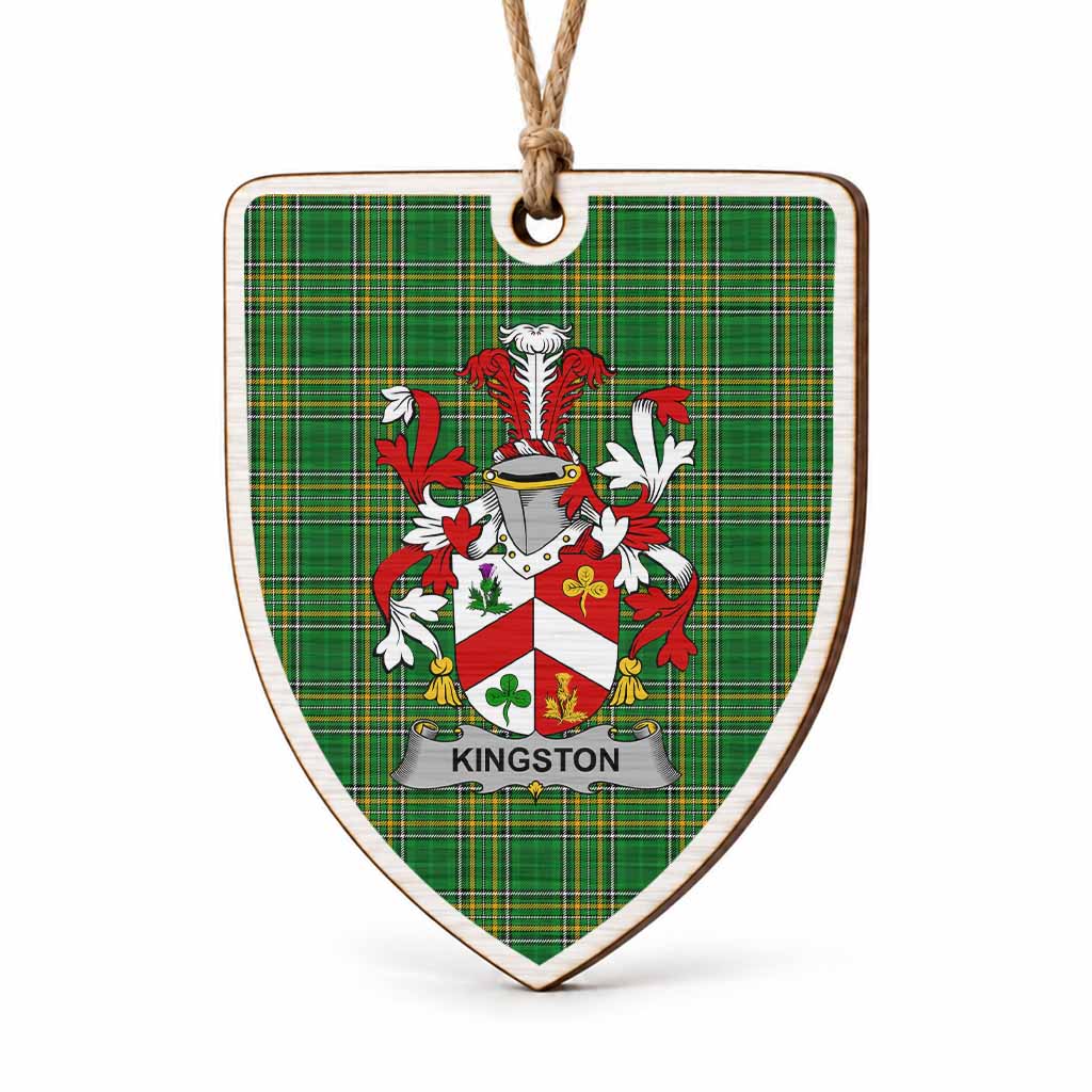 Kingston Coat of Arms Shield Wood Ornament , Irish Heritage Hanging Plaque for Christmas Tree