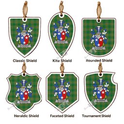Studdert Coat of Arms Shield Wood Ornament , Irish Heritage Hanging Plaque for Christmas Tree