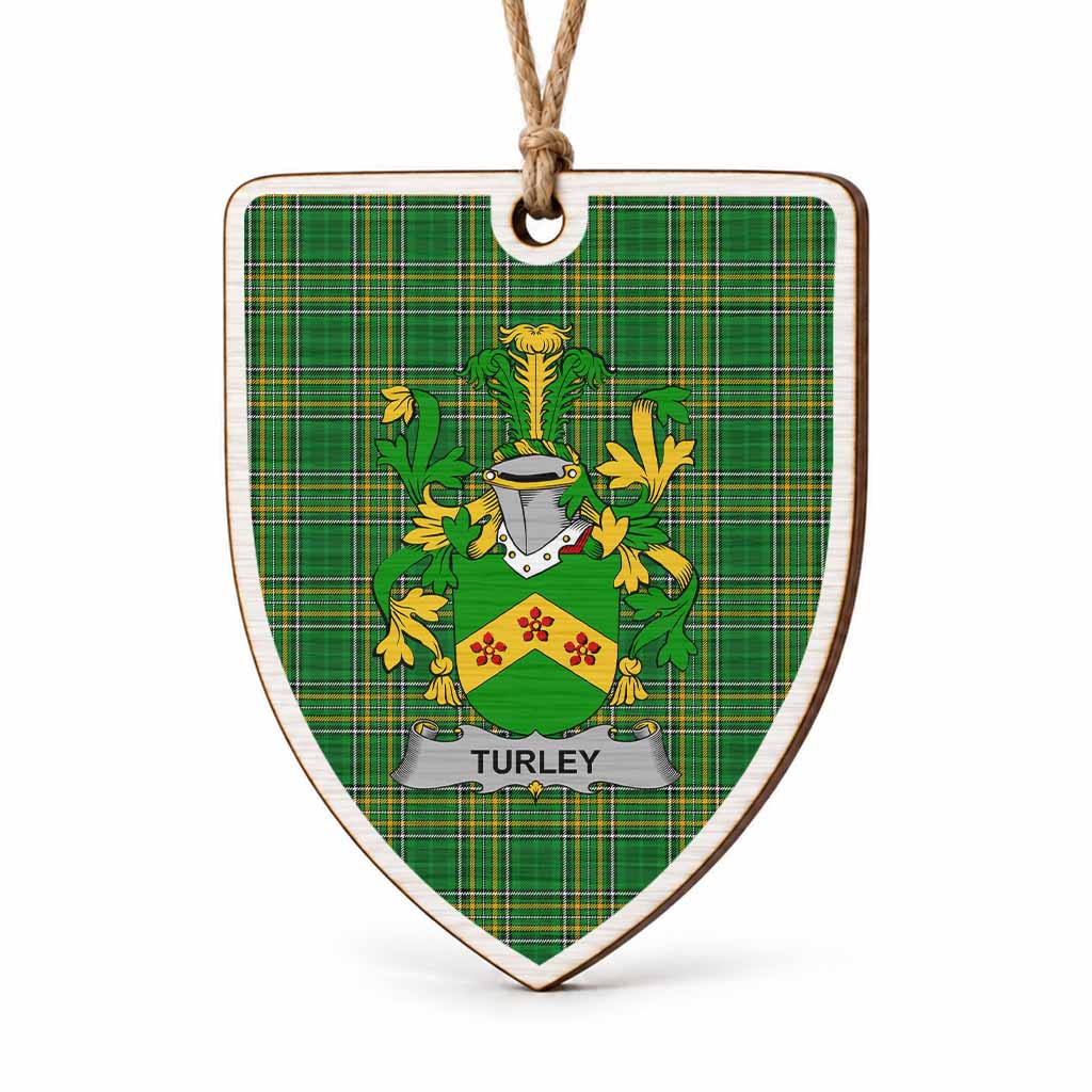 Turkey Coat of Arms Shield Wood Ornament , Irish Heritage Hanging Plaque for Christmas Tree