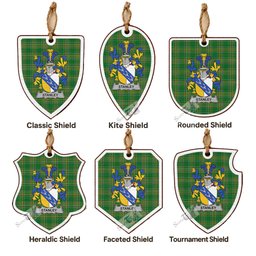 Stanley Coat of Arms Shield Wood Ornament , Irish Heritage Hanging Plaque for Christmas Tree
