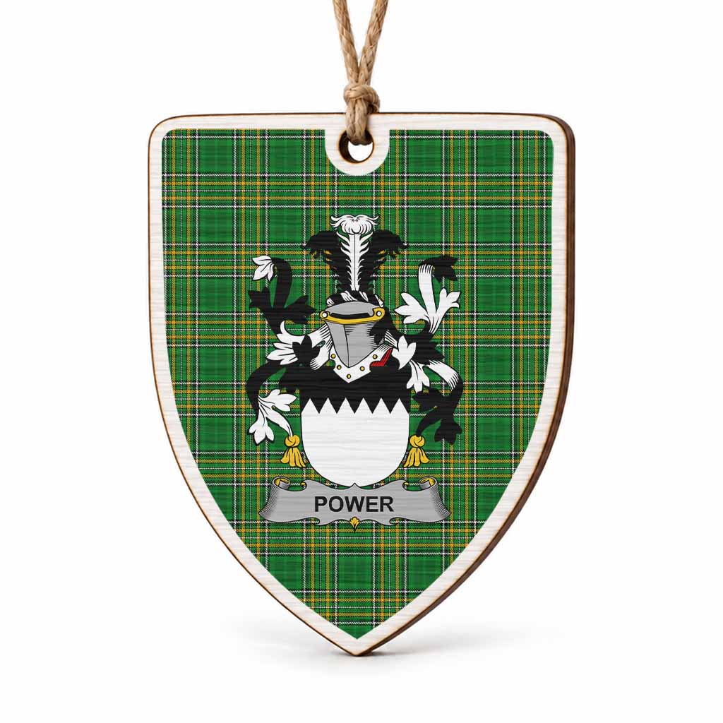 Power Coat of Arms Shield Wood Ornament , Irish Heritage Hanging Plaque for Christmas Tree