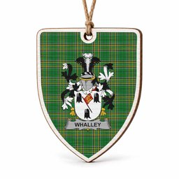Whalley Coat of Arms Shield Wood Ornament , Irish Heritage Hanging Plaque for Christmas Tree