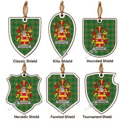 Willoughby Coat of Arms Shield Wood Ornament , Irish Heritage Hanging Plaque for Christmas Tree