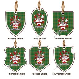 Wakeley Coat of Arms Shield Wood Ornament , Irish Heritage Hanging Plaque for Christmas Tree
