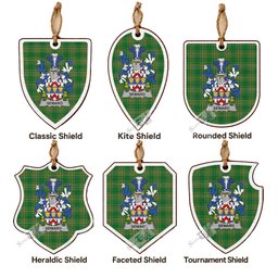 Seward Coat of Arms Shield Wood Ornament , Irish Heritage Hanging Plaque for Christmas Tree