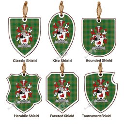 Tennent Coat of Arms Shield Wood Ornament , Irish Heritage Hanging Plaque for Christmas Tree