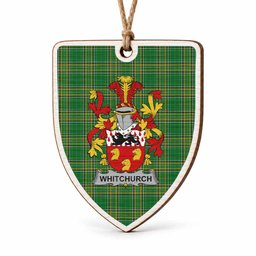 Whitchurch Coat of Arms Shield Wood Ornament , Irish Heritage Hanging Plaque for Christmas Tree