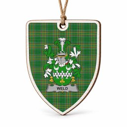 Weld Coat of Arms Shield Wood Ornament , Irish Heritage Hanging Plaque for Christmas Tree