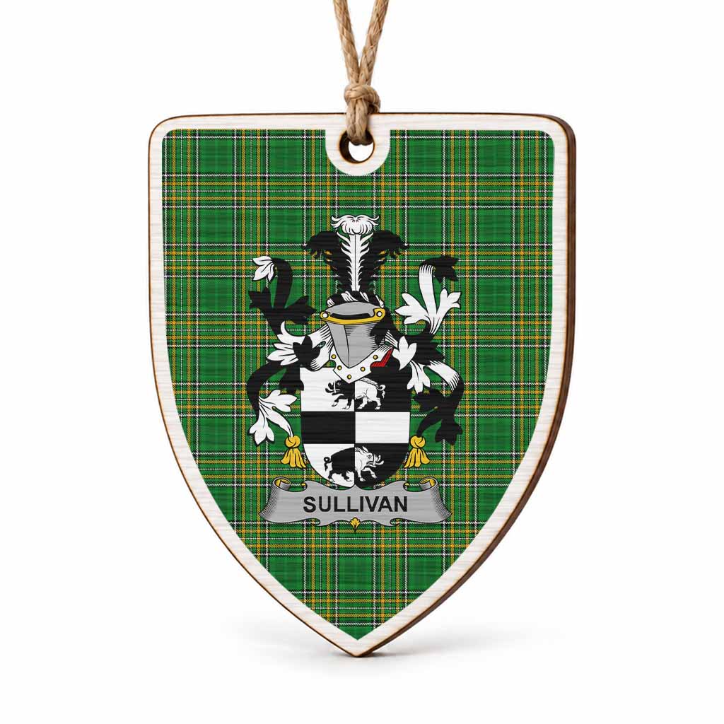 Sullivan (Beare) Coat of Arms Shield Wood Ornament , Irish Heritage Hanging Plaque for Christmas Tree