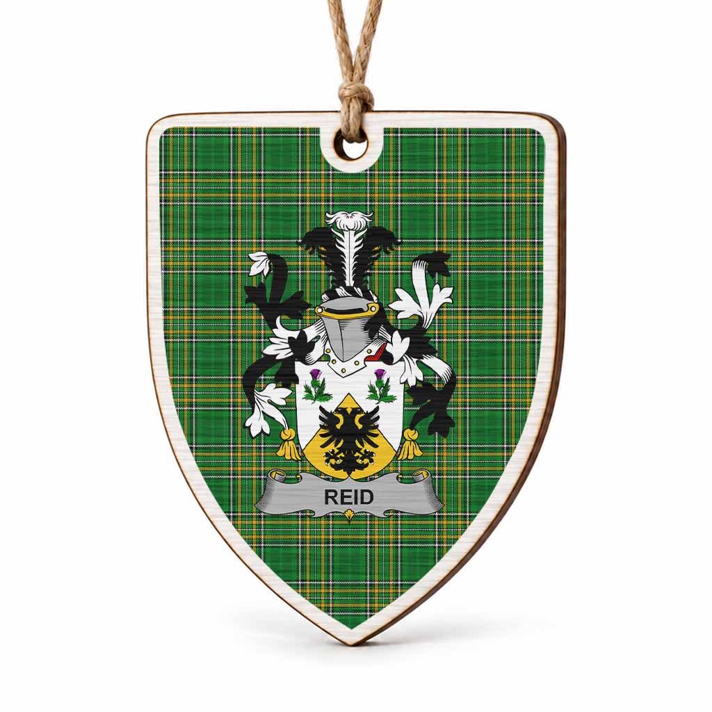 Reid Coat of Arms Shield Wood Ornament , Irish Heritage Hanging Plaque for Christmas Tree