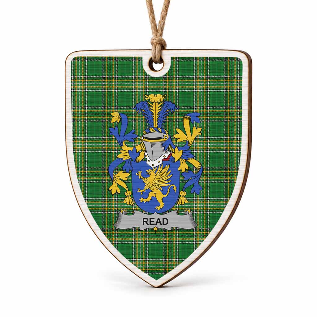 Read Coat of Arms Shield Wood Ornament , Irish Heritage Hanging Plaque for Christmas Tree