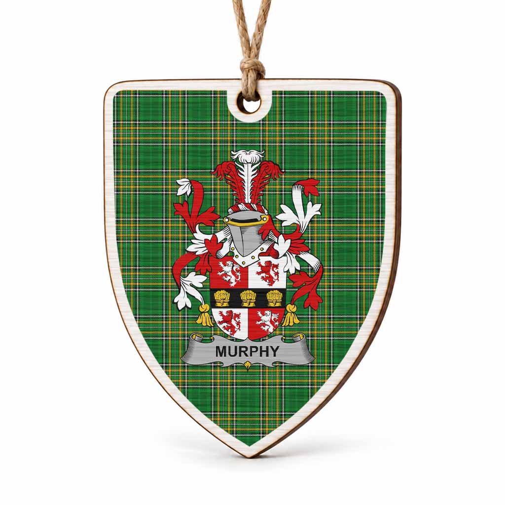 Murphy (Muskerry) Coat of Arms Shield Wood Ornament , Irish Heritage Hanging Plaque for Christmas Tree