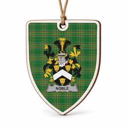 Noble Coat of Arms Shield Wood Ornament , Irish Heritage Hanging Plaque for Christmas Tree