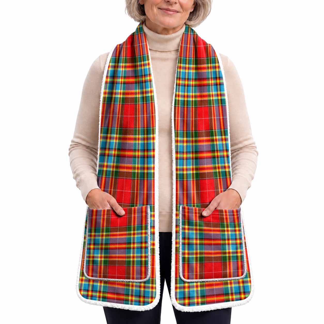 Chattan Tartan Hand-Warmer Pocket Scarf