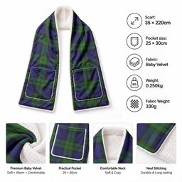Campbell Tartan Hand-Warmer Pocket Scarf