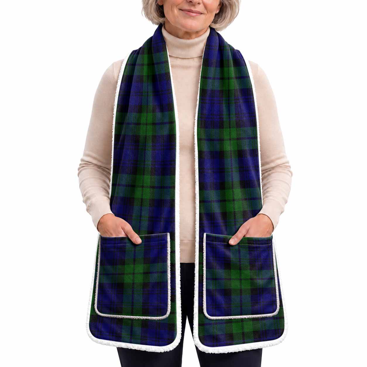 Campbell Tartan Hand-Warmer Pocket Scarf